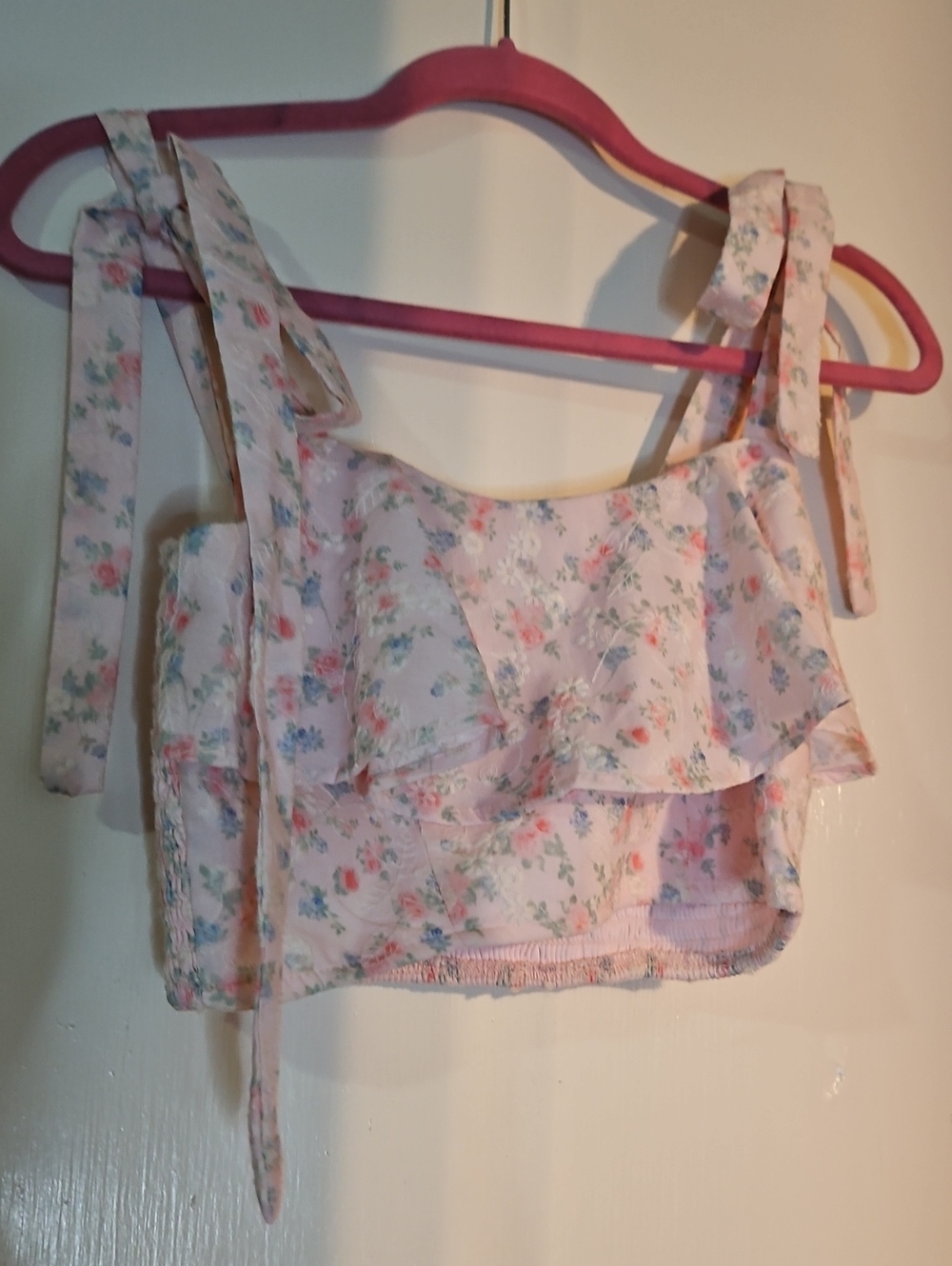 Altar'd State Pastel Floral Smocked Crop Top